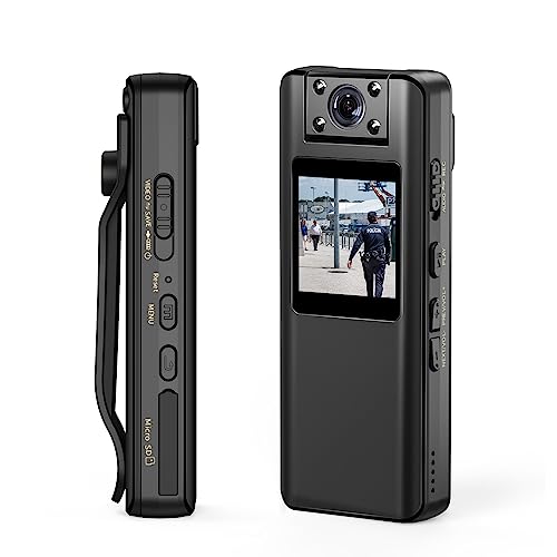 BOBLOV Mini Caméra de Corps Caméra de Police Objectif Rotatif 180 Degrés 1080PHD avec Ecran OLED...