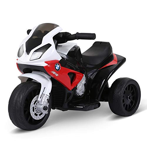 HOMCOM Moto électrique pour Enfants 3 Roues 6 V 2,5 Km/h Effets Lumineux et sonores Rouge BMW S1000...