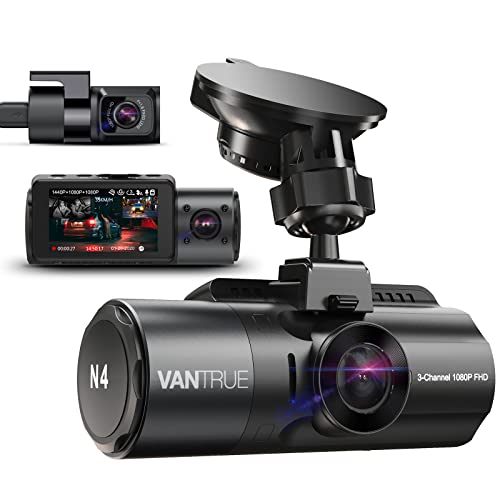 VANTRUE N4 Triple Dashcam Voiture 2.5K+2.5K+1080P, Camera Embarquée 4k HDR 30FPS Avant et Arrière,...